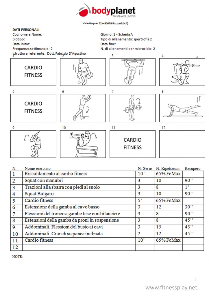 Schede Gratis Di Allenamento Personalizzate E Per La Collettività